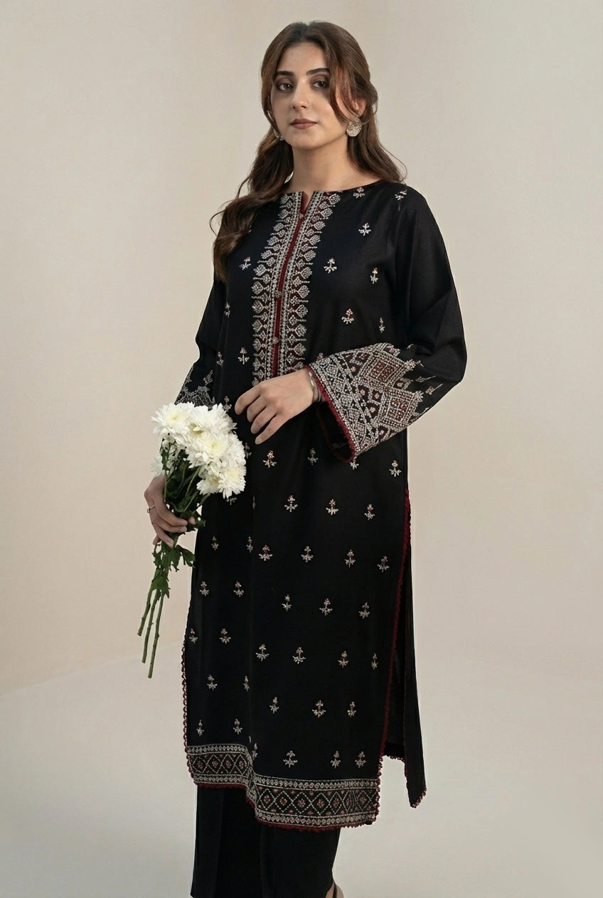 LAYL - Alpine Peach Embroidered 2-Piece Suit | Winter Collection 2025