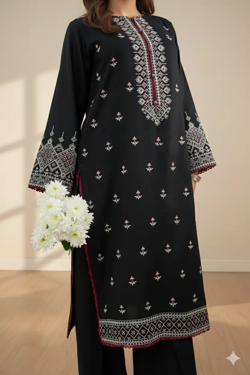 LAYL - Alpine Peach Embroidered 2-Piece Suit | Winter Collection 2025