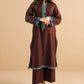 FIZZA - Brown Alpine Peach Embroidered 2-Piece Suit | Winter Collection 2025