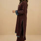 FIZZA - Brown Alpine Peach Embroidered 2-Piece Suit | Winter Collection 2025