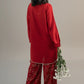 AROOS - Silk Karandi Red Embroidered 2-Piece Suit | Winter Collection 2025