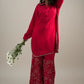 AROOS - Silk Karandi Red Embroidered 2-Piece Suit | Winter Collection 2025