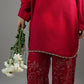 AROOS - Silk Karandi Red Embroidered 2-Piece Suit | Winter Collection 2025